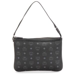 MCM Black Visetos Monogram Pouch Bag